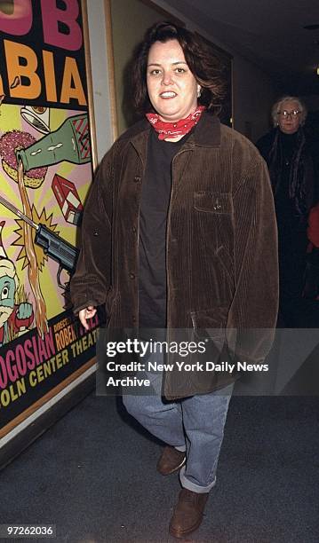 Rosie O'Donnell goes backstage after performance of "Annie Get Your Gun" at the Vivian Beaumont Theater. Performance was a benefit for Lincoln Center.