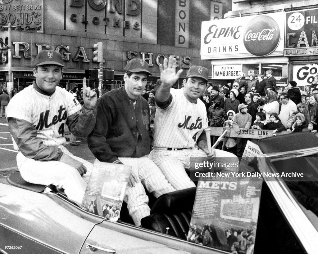 N.Y. Mets [l. to r.] Tug McGraw, Ron Taylor and Ron Swoboda 