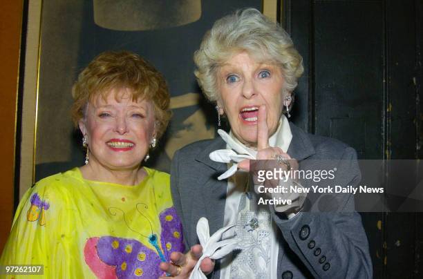 Rue McClanahan and Elaine Stritch are at Webster Hall for the 2004-2005 Obie Awards for Off-Broadway theater. They were presenters at the event.