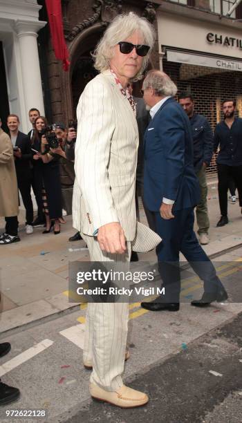 Bob Geldof seen attending Stella McCartney - flagship store opening party in Mayfair on June 12, 2018 in London, England.