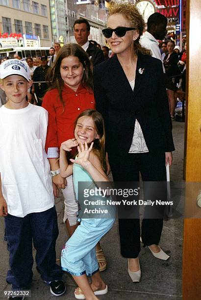 Claudia Cohen takes her daughter, Samantha Perelman , and Ellen Barkin's children, Jack and Romy Byrne, to the screening of "Rocky and Bullwinkle" at...
