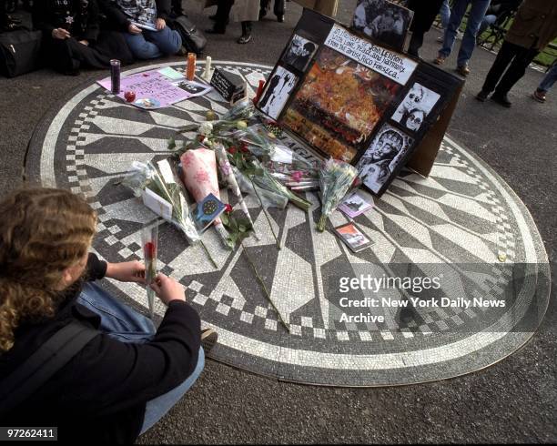 Fans gathered in the Strawberry Fields section of Central Park to remember singer/songwriter John Lennon, one of the original members of The Beatles,...