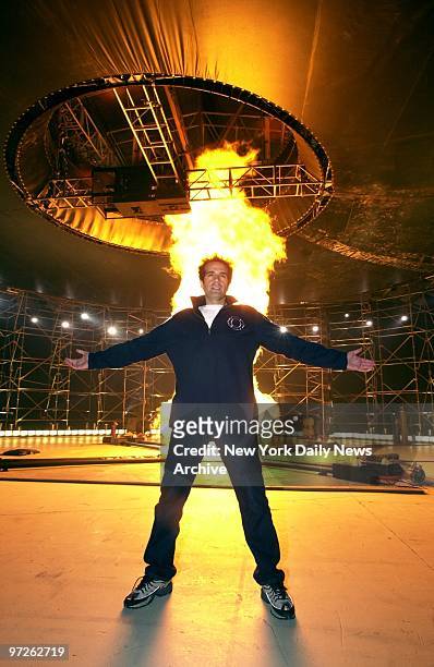 Illusionist David Copperfield promotes his upcoming TV special "David Copperfield: Tornado of Fire," at Pier 94, W. 55th St. And West Side Highway....