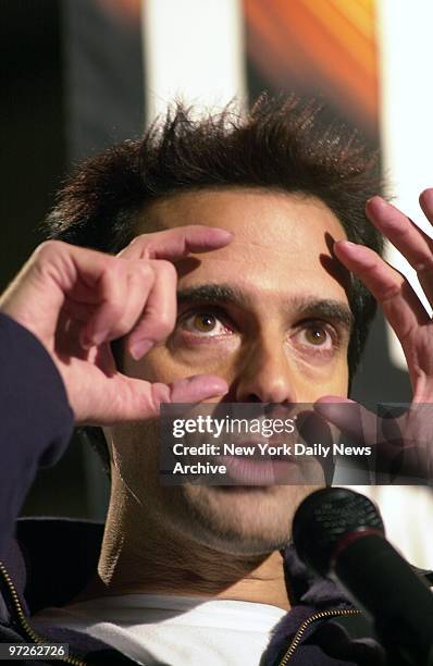 Illusionist David Copperfield promotes his upcoming TV special "David Copperfield: Tornado of Fire," at Pier 94, W. 55th St. And West Side Highway....