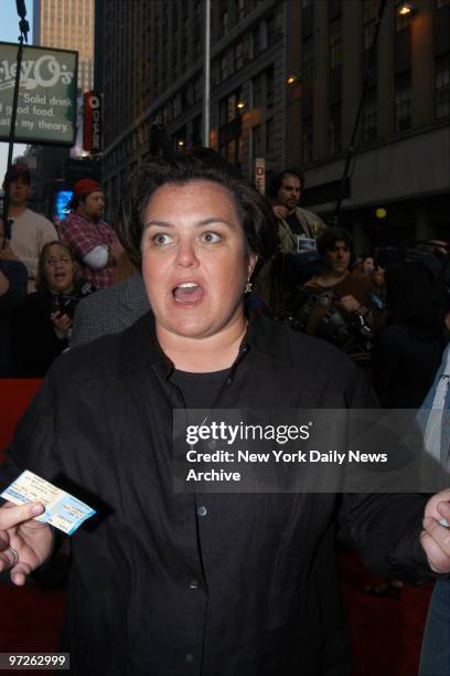 Rosie O'Donnell arrives at the Shubert Theatre on W. 44th St. For the opening night performance of the musical revival "Gypsy."