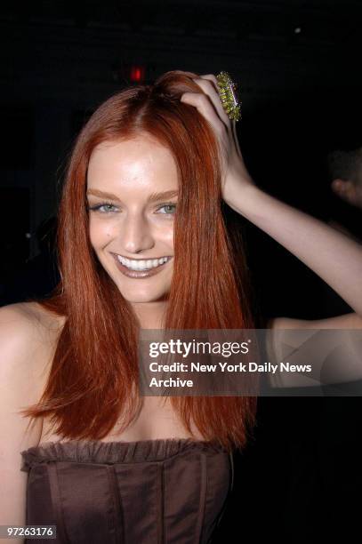 Model and heiress Lydia Hearst, sporting new red tresses, is on hand for Out magazine's 12th annual Out100 Awards Gala at Capitale on the lower East...