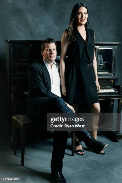 Creators of 'Westworld' Jonathan Nolan and Lisa Joy are photographed for Emmy Magazine on March 30, 2017 in Burbank, California. PUBLISHED IMAGE.