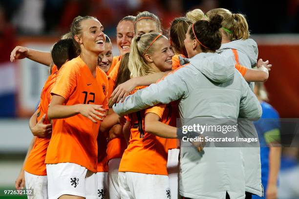 Jill Roord of Holland Women, Sherida Spitse of Holland Women, Stefanie van der Gragt of Holland Women, Kelly Zeeman of Holland Women, Jackie Groenen...