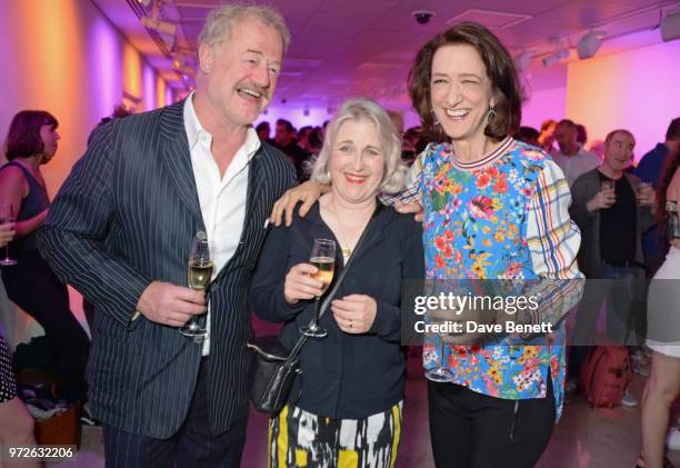Owen Teale, Sylvestra Le Touzel and Haydn Gwynne attend the press night after party for the Donmar's "The Prime of Miss Jean Brodie" at The Hospital...