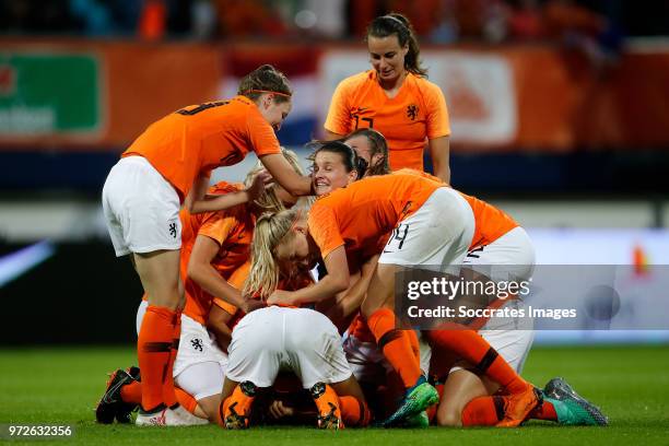 Ellen Jansen of Holland Women, Kelly Zeeman of Holland Women, Jackie Groenen of Holland Women, Sherida Spitse of Holland Women, Renate Jansen of...