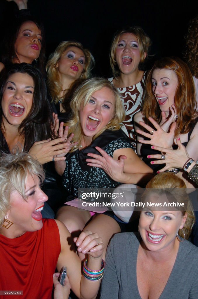 Laura Bell Bundy (center), star of the Broadway musical "Leg