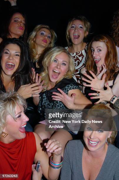 Laura Bell Bundy , star of the Broadway musical "Legally Blonde," is joined by fellow cast members at the W hotel in Times Square to celebrate her...