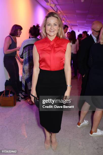 Sarah Hadland attends the press night after party for the Donmar's "The Prime of Miss Jean Brodie" at The Hospital Club on June 12, 2018 in London,...