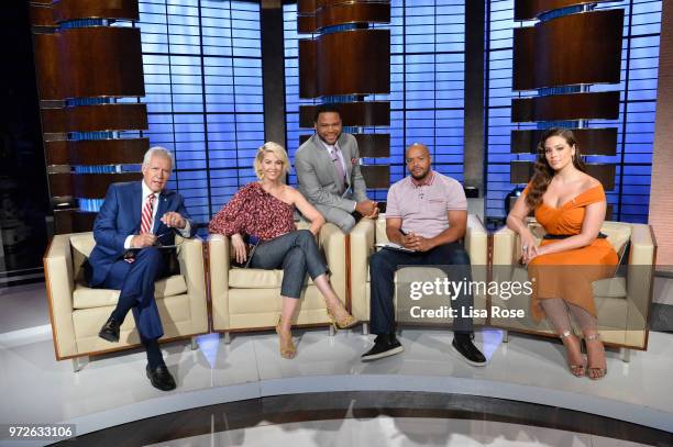 Ashley Graham, Jenna Elfman, Donald Faison and Alex Trebek make up the celebrity panel on "To Tell the Truth," Episode 310, airing SUNDAY, JULY 1 ,...