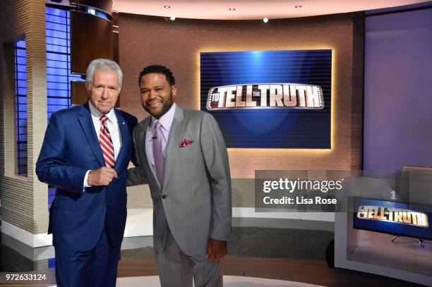 Ashley Graham, Jenna Elfman, Donald Faison and Alex Trebek make up the celebrity panel on "To Tell the Truth," Episode 310, airing SUNDAY, JULY 1 ,...