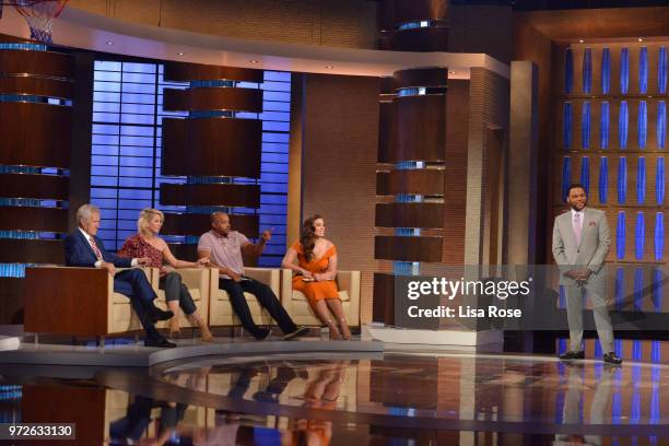 Ashley Graham, Jenna Elfman, Donald Faison and Alex Trebek make up the celebrity panel on "To Tell the Truth," Episode 310, airing SUNDAY, JULY 1 ,...