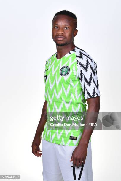 Ogenyi Onazi of Nigeria poses for a portrait during the official FIFA World Cup 2018 portrait session on June 12, 2018 in Yessentuki, Russia.