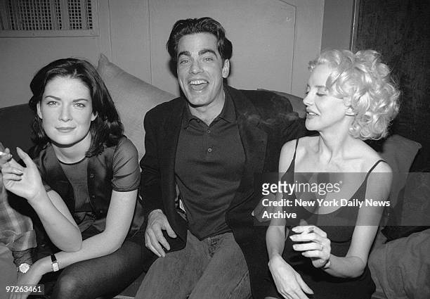 Laura Flynn Boyle , Peter Gallagher and Anna Thomson get together at a rap party at Club Expo after finishing the movie "Cafe Society." Boyle and...