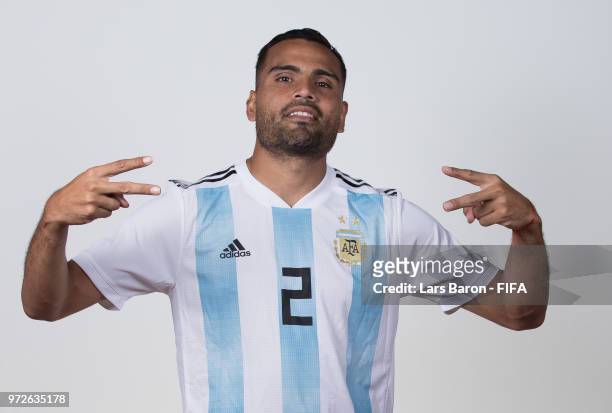 Gabriel Marcado of Argentina poses for a portrait during the official FIFA World Cup 2018 portrait session on June 12, 2018 in Moscow, Russia.