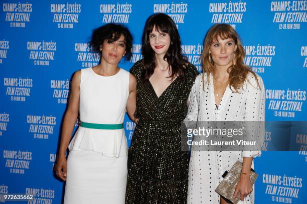Actresses and Members of Jury Naidra Ayadi, Judith Chemla and Ana Girardot attends "7th Champs Elysees Film Festival" Opening ceremony at Cinema...