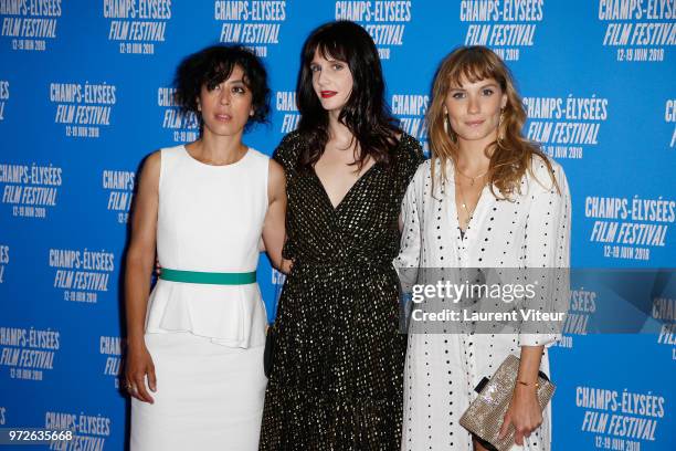 Actresses and Members of Jury Naidra Ayadi, Judith Chemla and Ana Girardot attends "7th Champs Elysees Film Festival" Opening ceremony at Cinema...