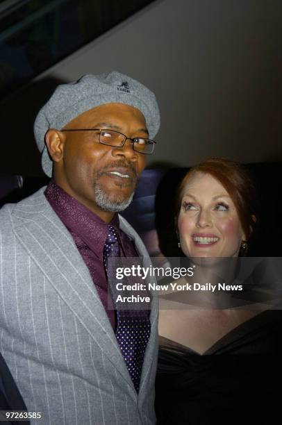 Samuel L. Jackson and Julianne Moore attend the world premiere of the movie "Freedomland" at Loews Lincoln Square theater. They star in the film.