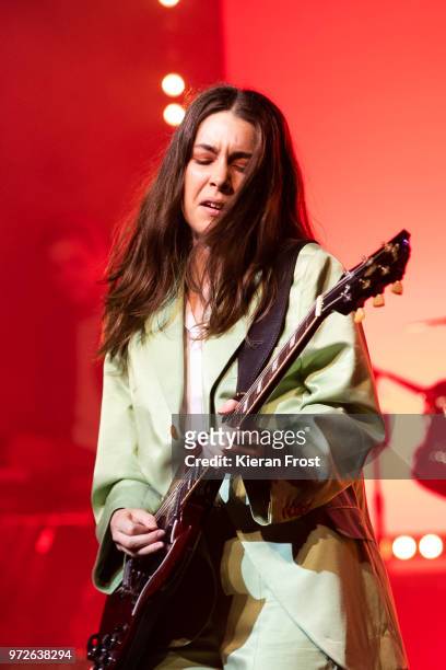 Danielle Haim of Haim performs at the Olympia Theatre on June 12, 2018 in Dublin, Ireland.