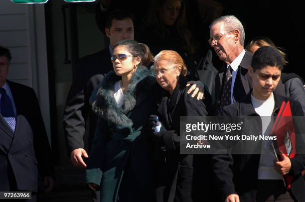Imette St. Guillen's sister, Alejandra St. Guillen, mother Maureen St. Guillen and stepfather leave the William J. Gormley Funeral Home in the West...