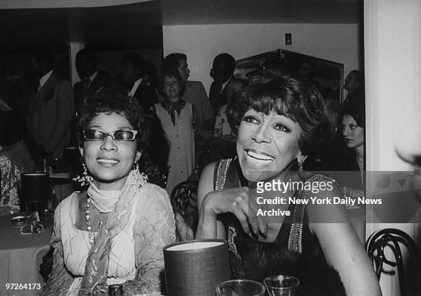 Ruby Dee and star of "Bubbling Brown Sugar" Josephine Premice at the new Cotton Club, 666 W. 125th St.