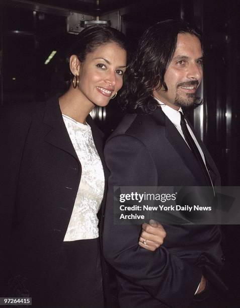 Model Kara Young and husband attending premiere of "Get Shorty" at MOMA.