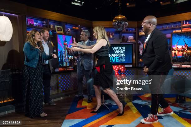 Pictured : Andy Cohen, Kelly Preston and Tituss Burgess --