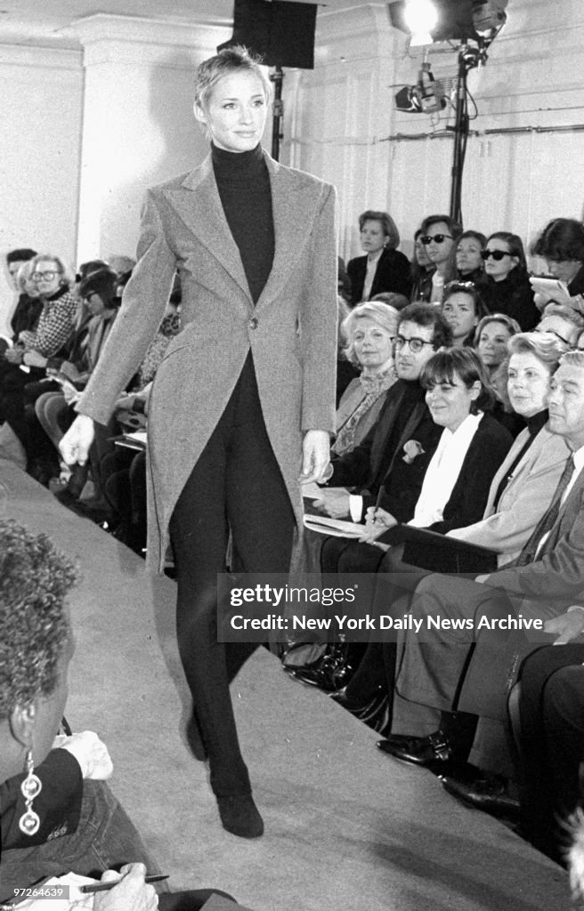 Model Kim Nye during Ralph Lauren fashion show.
