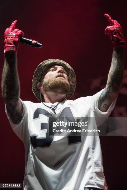 Fred Durst of Limp Bizkit performs live on stage during a concert at Max Schmeling Halle Berlin on June 12, 2018 in Berlin, Germany.