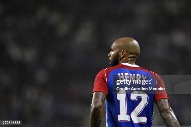 Thierry Henry of France 98 reacts during the friendly match between France 98 and FIFA 98 at U Arena on June 12, 2018 in Nanterre, France.