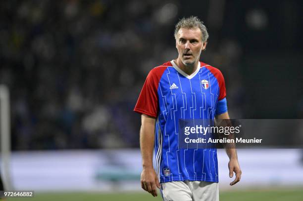 Laurent Blanc of France 98 reacts during the friendly match between France 98 and FIFA 98 at U Arena on June 12, 2018 in Nanterre, France.
