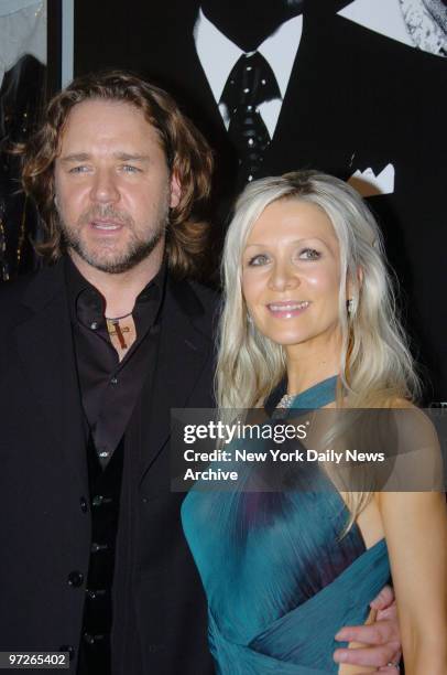 Russell Crowe and his wife Danielle attend the World Premiere of "American Gangster" at the Apollo Theater in Harlem on Friday. The premiere was also...