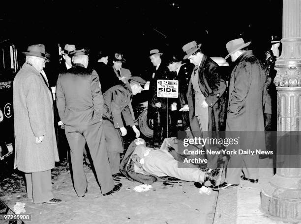 Felled by a gangster-style assassin who escaped in a car, Carlo Tresca, Italian-born revolutionist, lies dead at Fifth Ave. And 15th St.. Tresca,...