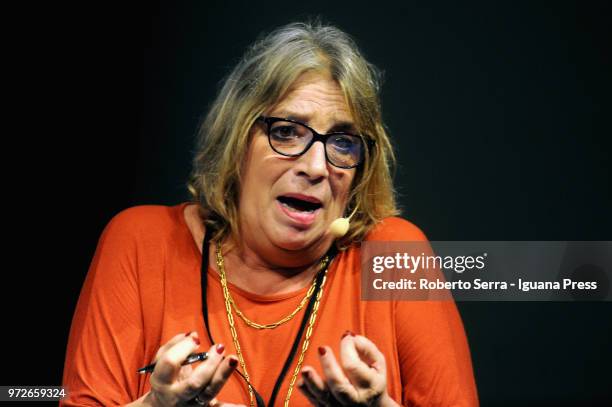 Italian FIOM - CGIL trade union general secretary Francesca Re David attends a public debate for RepIdee Festival at Acts Hall of Re Enzo Palace on...