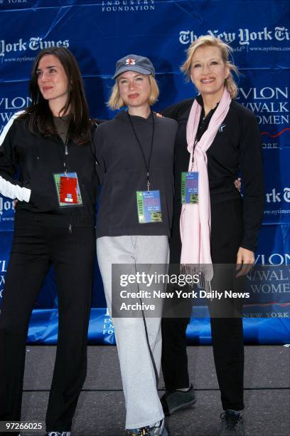 Co-hosts Jennifer Connelly, Renee Zellweger and Diane Sawyer get together in Times Square for the Sixth Annual Revlon Run/Walk for Women, which...