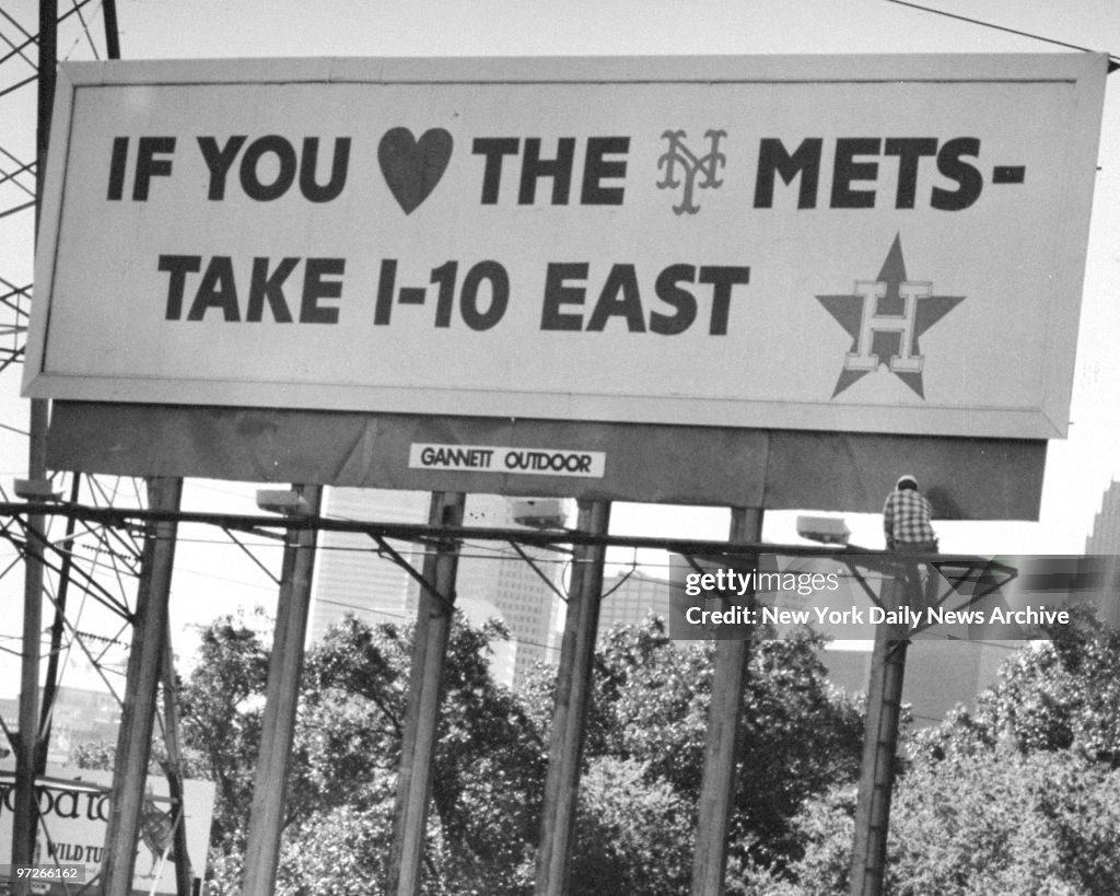New York Mets sign during Baseball's National League Playoff