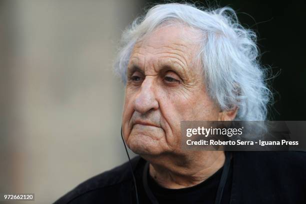 Israelian author Abraham Yehoshua attends a public debate for RepIdee Festival at Piazza Santo Stefano on June 9, 2018 in Bologna, Italy.