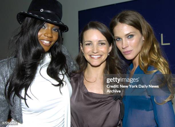 Model Tomiko Fraser, actress Kristin Davis and model Erin Wasson attend the opening of the Maybelline New York Beauty Studio on Fifth Ave.