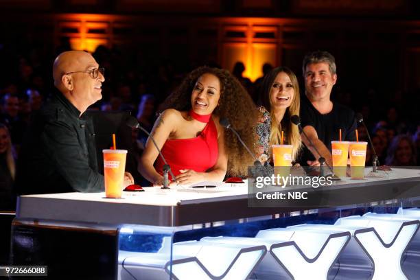 Auditions" -- Pictured: Howie Mandel, Mel B, Heidi Klum, Simon Cowell --