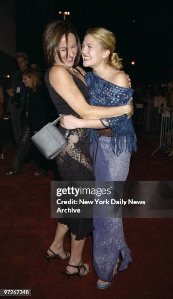 Molly Shannon and Drew Barrymore attending Saturday Night Live 25th Year Anniversary at NBC Studios.