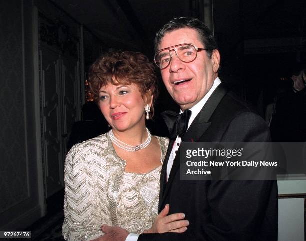 Comedian Jerry Lewis and his wife Sam at the Plaza Hotel.