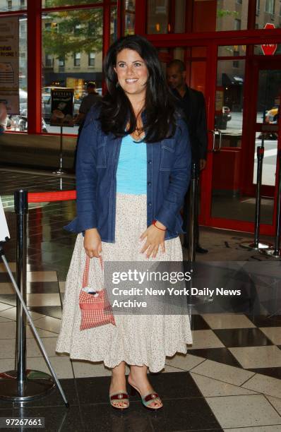 Monica Lewinsky arrives for a screening of the movie "Harvard Man" at the Loews Kips Bay theater on Second Ave.