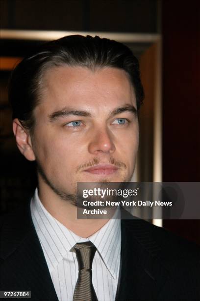 Leonardo DiCaprio arrives at the Ziegfeld Theater for the premiere of the movie "The Gangs of New York." He stars in the film.