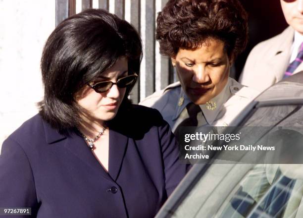 Monica Lewinsky leaves Howard County Court after testifying in a pre-trial hearing investigating Linda Tripp's secret recording of their...