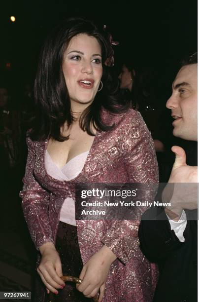 Monica Lewinsky talks with guests at the celebrity launch party for Gotham magazine at Cipriani's restaurant on E. 42nd St.