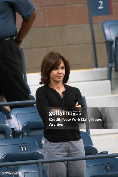 Sally Field watches match between Jennifer Capriati of the U.S. And Martina Sucha of Slovakia during the second round of women's singles at the U.S....